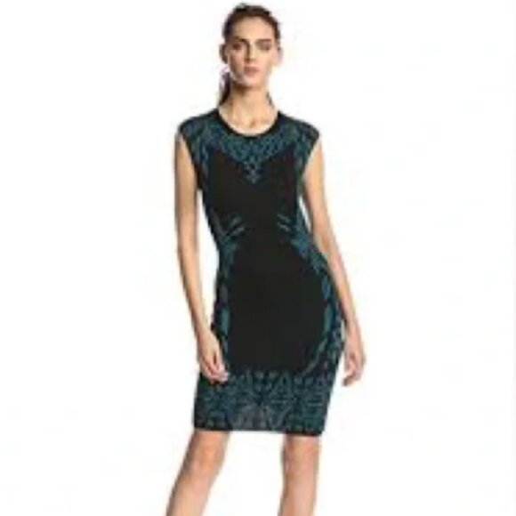 Rebecca Minkoff Knit Blue Black Sleeveless Dress Size Small - Picture 1 of 10
